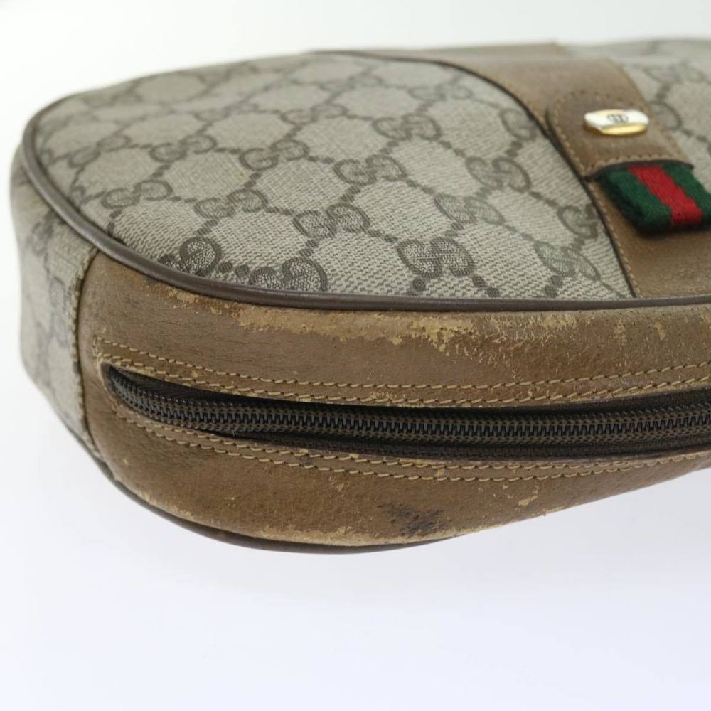 GUCCI GG Supreme Web Sherry Line Clutch Bag Beige Red 89 01 034 Auth bs9231 - Picture 7 of 16